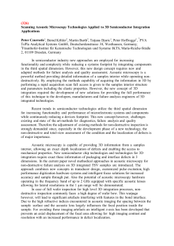 Scanning Acoustic Microscopy Technologies Applied to 3D