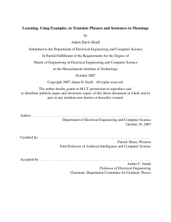 Learning, Using Examples, to Translate Phrases and Sentences to