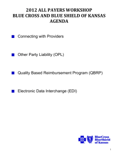 2012 all payers workshop blue cross and blue shield of kansas