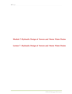 Module 7: Hydraulic Design of Sewers and Storm Water Drains
