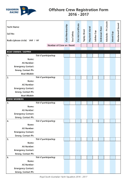 Offshore Crew Registration Form 2016 - 2017
