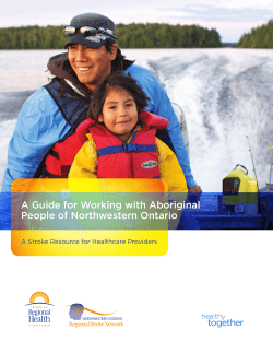 A Guide for Working with Aboriginal People of Northwestern Ontario