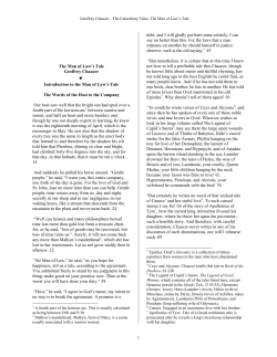 The Man of Law`s Tale Geoffrey Chaucer Introduction