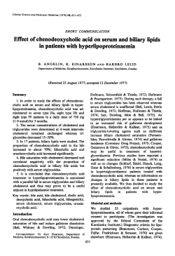 Effect of Chenodeoxycholic Acid on Serum and Biliary Lipids in