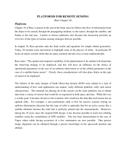 PLATFORMS FOR REMOTE SENSING Platforms