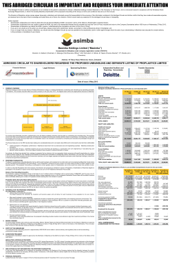 Masimba Abridged Circular to Shareholders