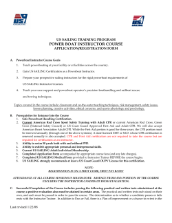 POWER BOAT INSTRUCTOR COURSE