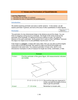 1.7 Areas and Perimeters of Quadrilaterals