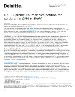 US Supreme Court denies petition for certiorari in DMA v