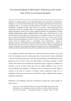 The Oxford Handbook of Sikh Studies - CrossAsia