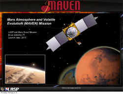 Mars Atmosphere and Volatile EvolutioN (MAVEN) Mission