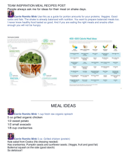 Meal Ideas - Team Inspiration