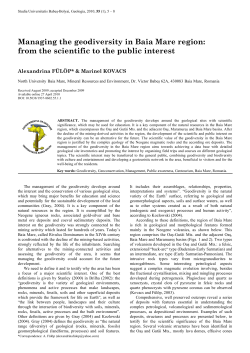 Managing the geodiversity in Baia Mare region: from the scientific to