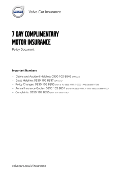 Policy Document - Official Volvo Car Insurance