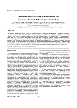 75 Effect of saprotrophic soil fungi on Toxocara canis eggs