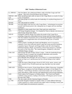 DRC Timeline of Historical Events Ca. 2000 BC