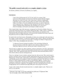 The public research university as a complex adaptive system