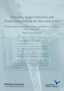 Feminism, Social Liberalism and Social Democracy in the Neo