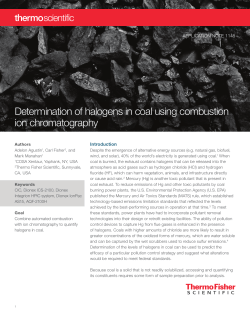 Determination of Halogens in Coal Using Combustion Ion
