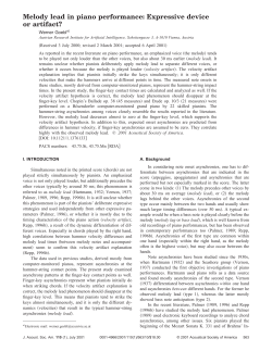 Melody lead in piano performance: Expressive device or artifact?