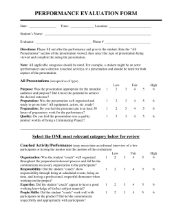 PERFORMANCE EVALUATION FORM