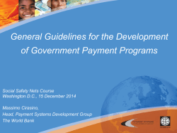 General Guidelines for the Development of Government Payment