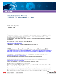 Cassini`s Odyssey - NRC Publications Archive