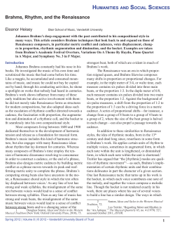 Brahms, Rhythm, and the Renaissance