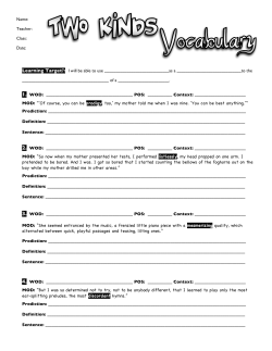 Learning Target?: I will be able to use a the