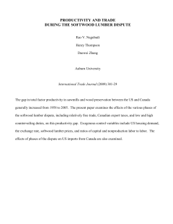 productivity and trade during the softwood lumber dispute