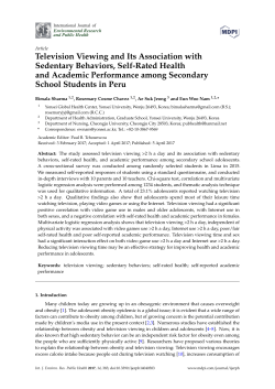 Television Viewing and Its Association with Sedentary Behaviors