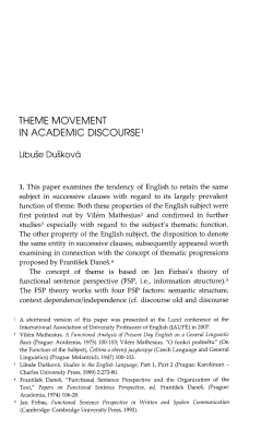 THEME MOVEMENT IN ACADEMIC DISCOURSEl