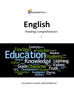 Reading Comprehension I