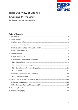 Basic overview of Ghana`s emerging oil industry