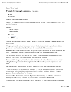 Disputed wine region proposal changed - Pine Mountain
