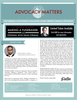 advocacy matters - The Advocates` Society