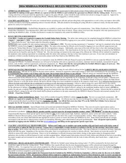 2016 MSHSAA Football Announcements