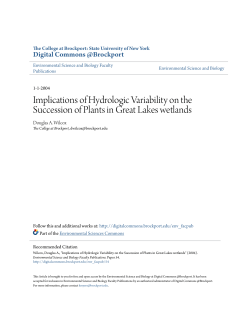 Implications of Hydrologic Variability on the Succession of Plants in