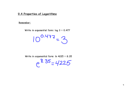 9.4 Properties of Logarithms