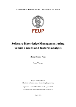 Software Knowledge Management using Wikis