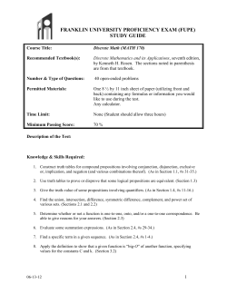 MATH 170 - Franklin University