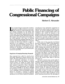 Public Financing of Congressional Campaigns
