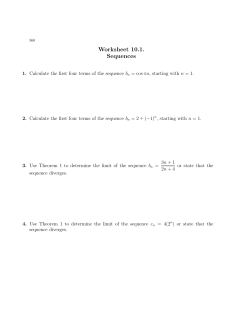Worksheet 10.1. Sequences