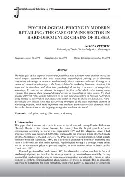 Psychological Pricing - International Journal of Economic Behavior