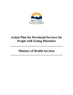 Action Plan for Provincial Services for People with Eating
