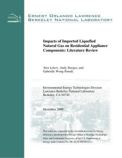 Impacts of Imported Liquefied Natural Gas on Residential