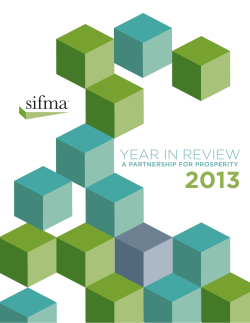 SIFMA 2013 Year in Review: A Partnership For Prosperity