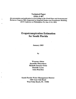 Evapotranspiration Estimation for South Florida