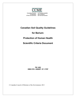 Canadian Soil Quality Guidelines for Barium