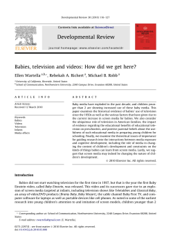 Babies, television and videos - Center on Media and Human